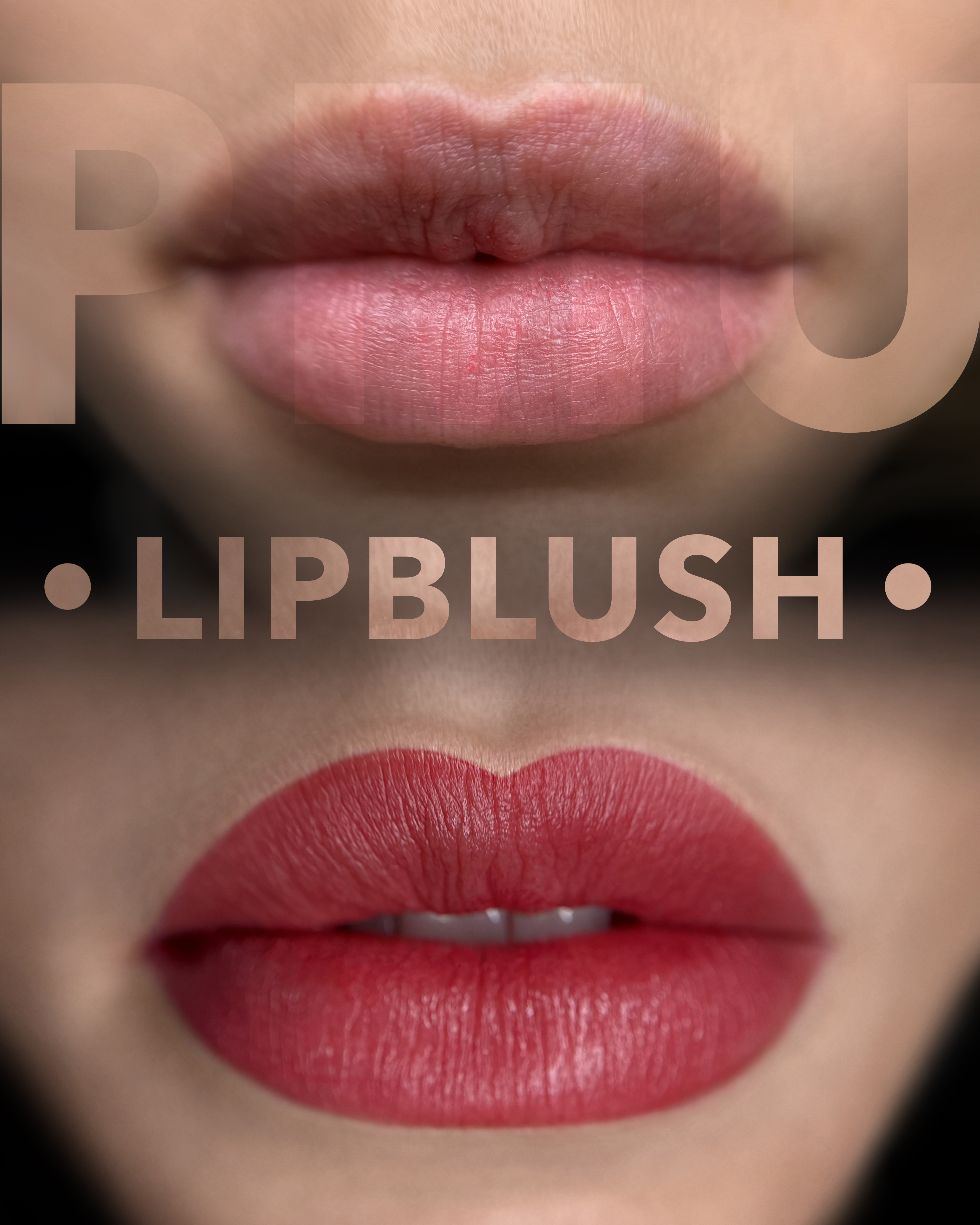 Lip blush antes e depois